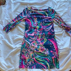 Long sleeve Lilly Pulitzer Boat Neck dress sz xs